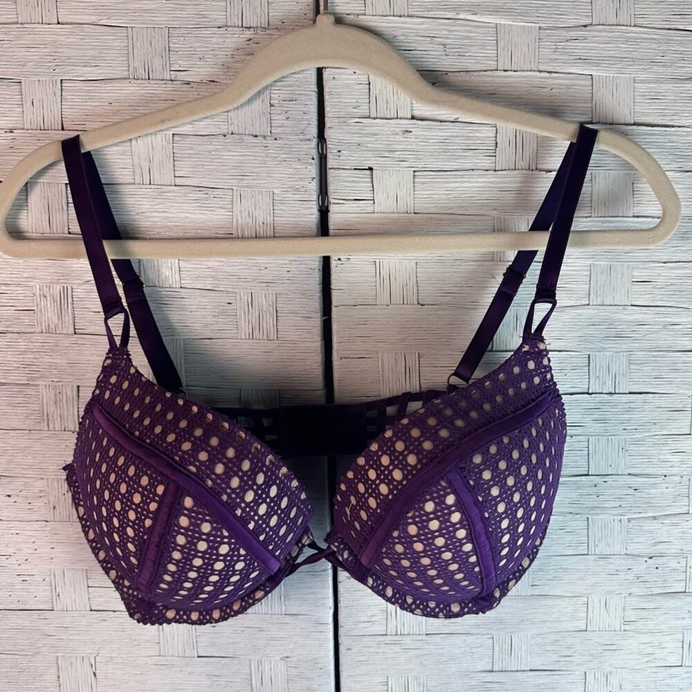 Victoria's Secret push-up bra, cream and pink feminine coquette undergarment